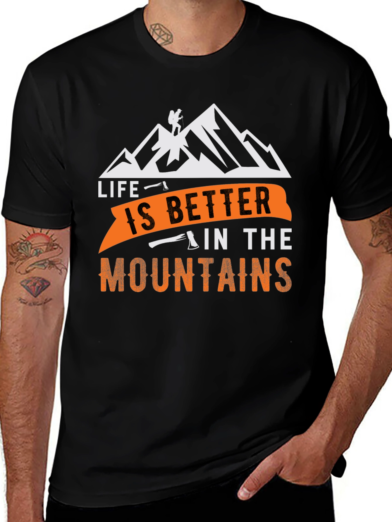 Life is Better in the Mountains Black T-Shirt