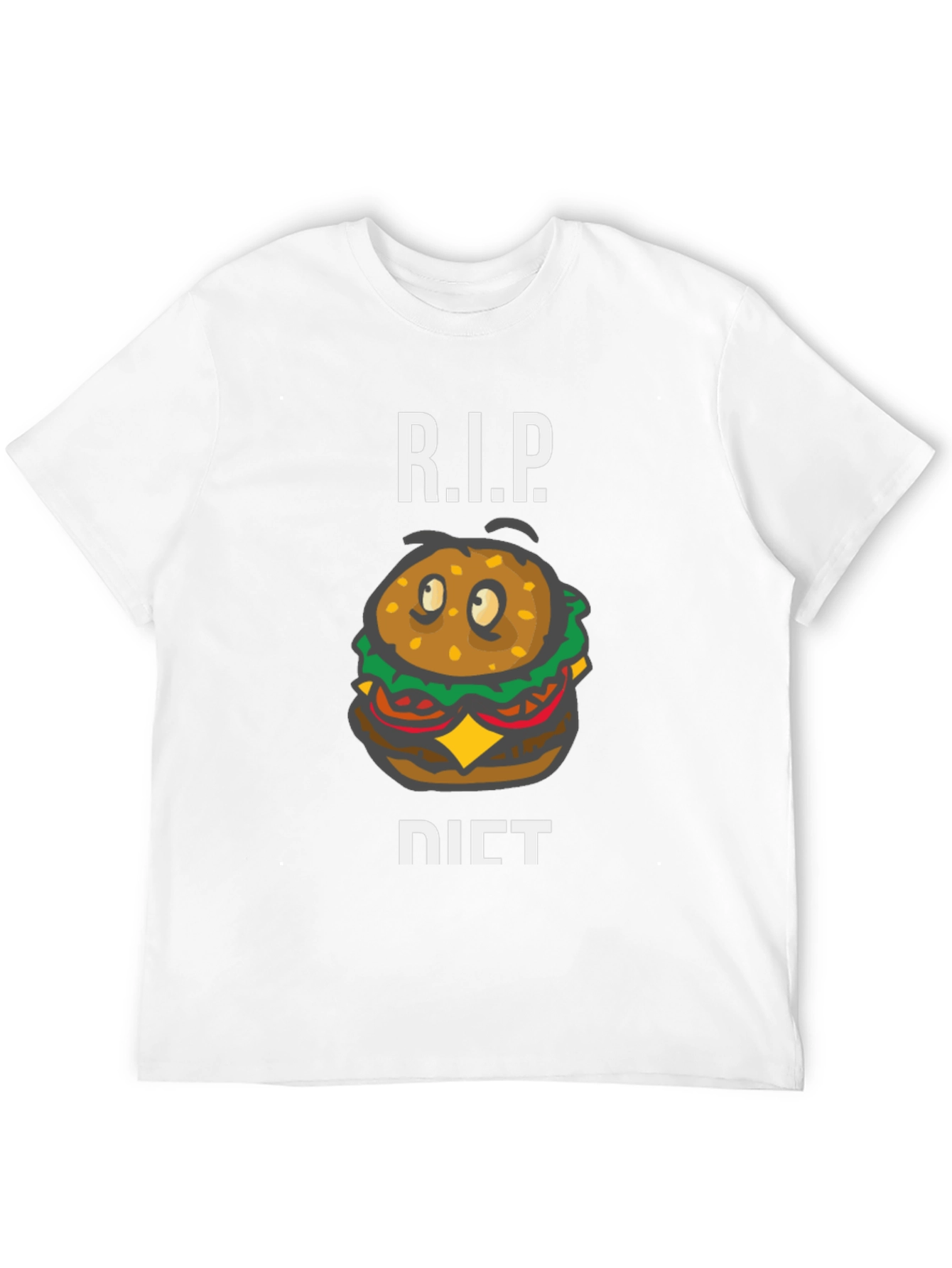 RIP Diet Funny Hamburger Graphic T-Shirt