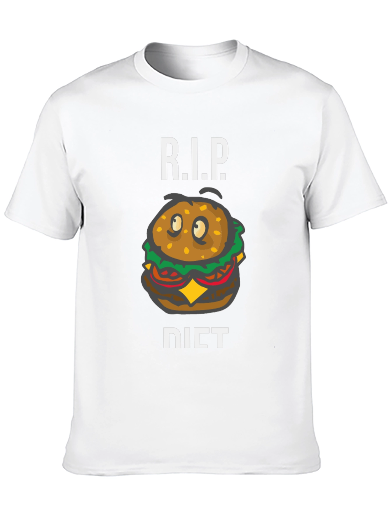 RIP Diet Funny Hamburger Graphic T-Shirt