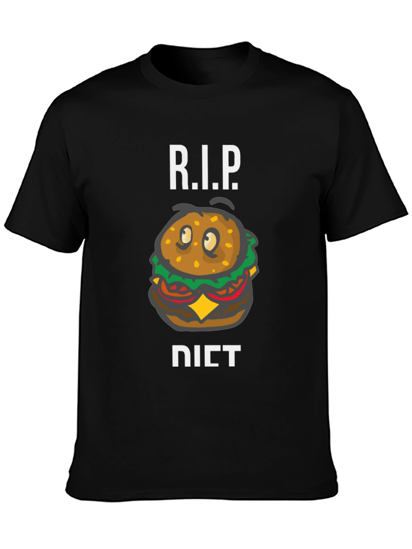 RIP Diet Funny Hamburger Graphic T-Shirt