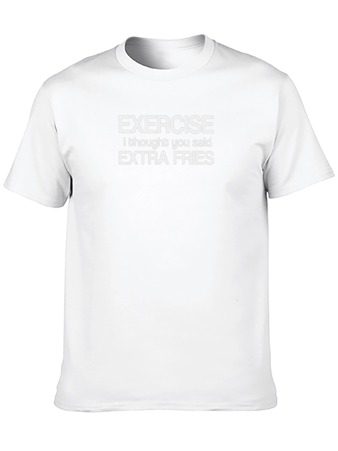 Funny Exercise Extra Fries Graphic T-Shirt