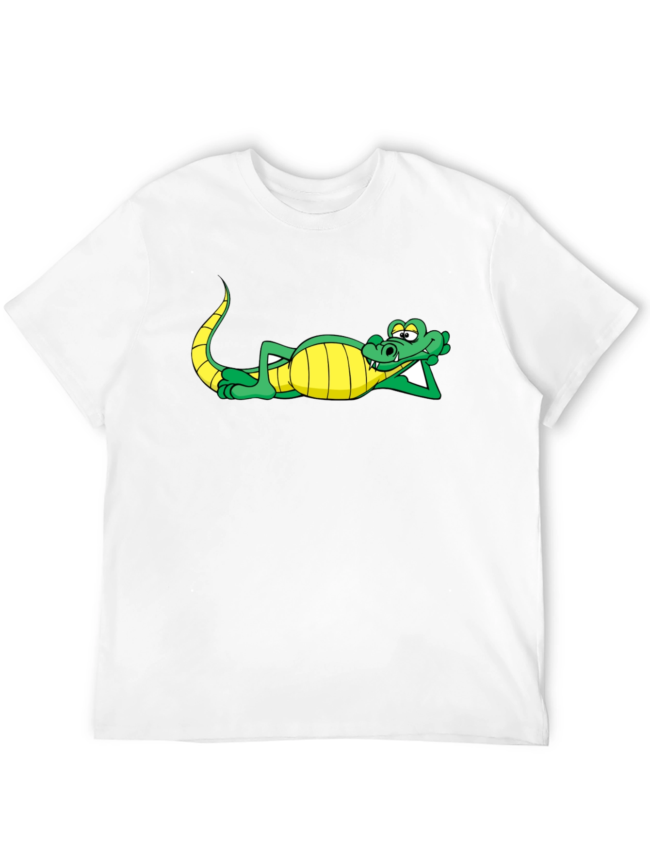 Chill Crocodile Graphic Tee - Black Cotton Shirt