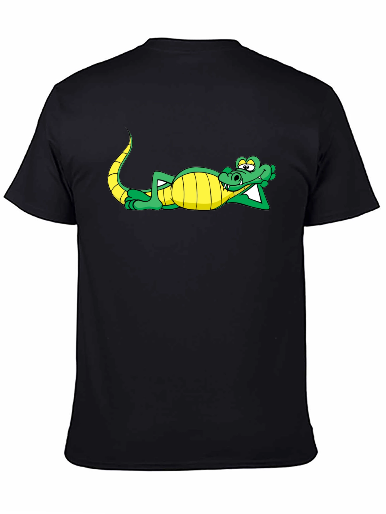 Chill Crocodile Graphic Tee - Black Cotton Shirt
