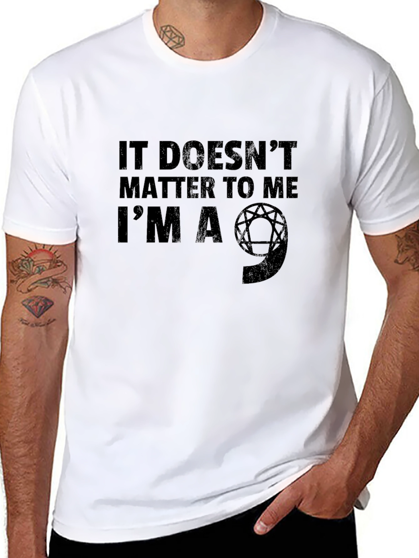 Im A 9 Enneagram T-Shirt - Black Crew Neck