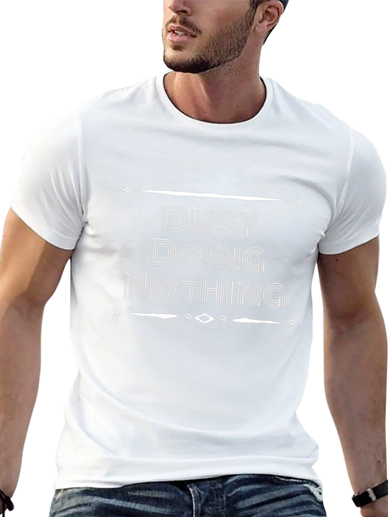 Busy Doing Nothing Graphic T-Shirt - Casual Black Tee