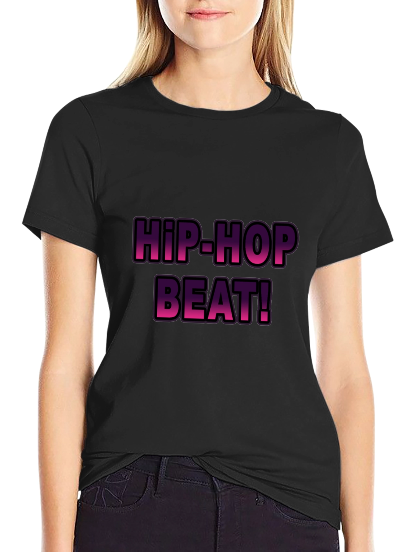 Hip-Hop Beat! Graphic T-Shirt - Stylish Black Tee
