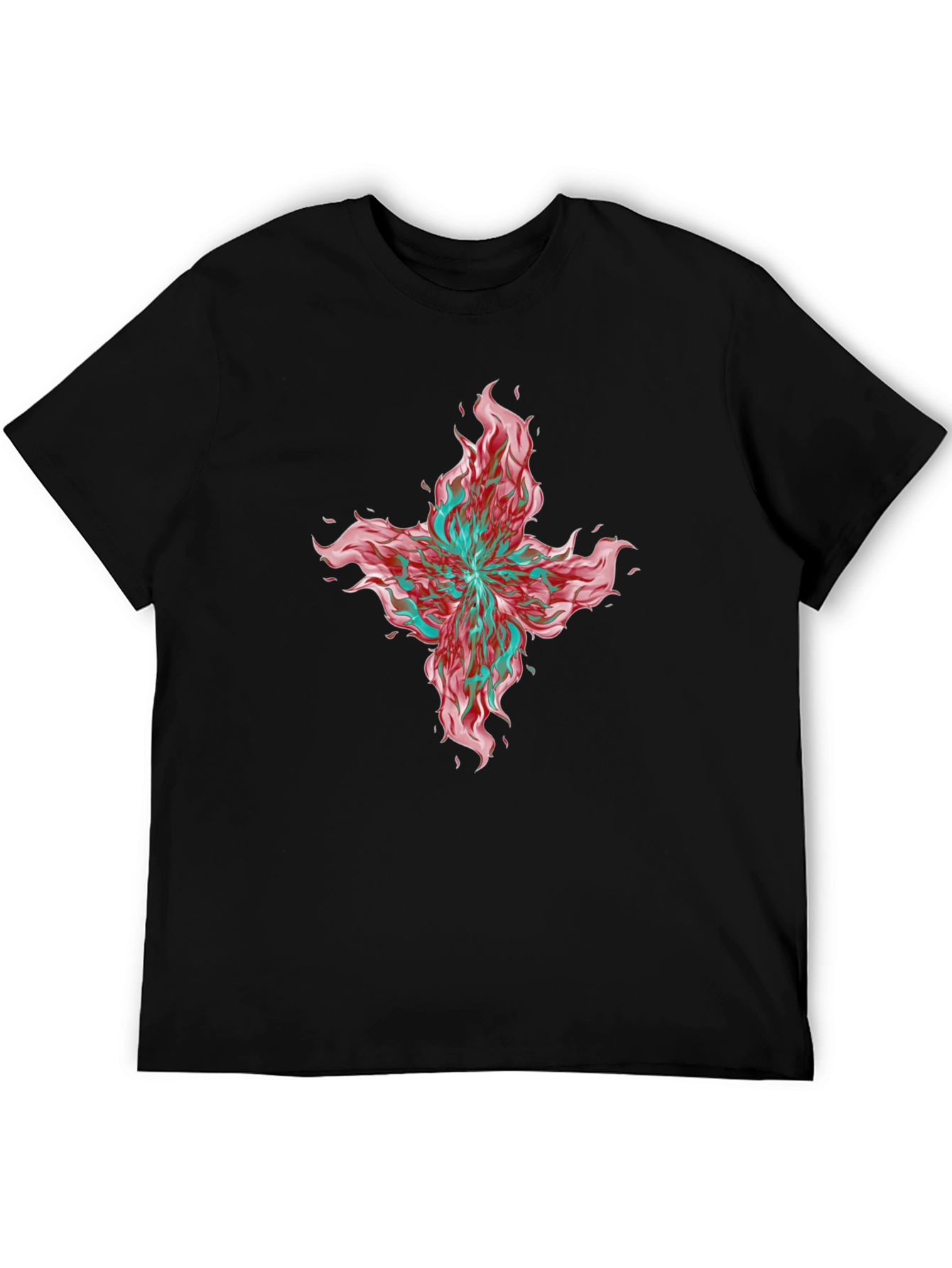 Graphic Print T-Shirt - Bold Floral Design