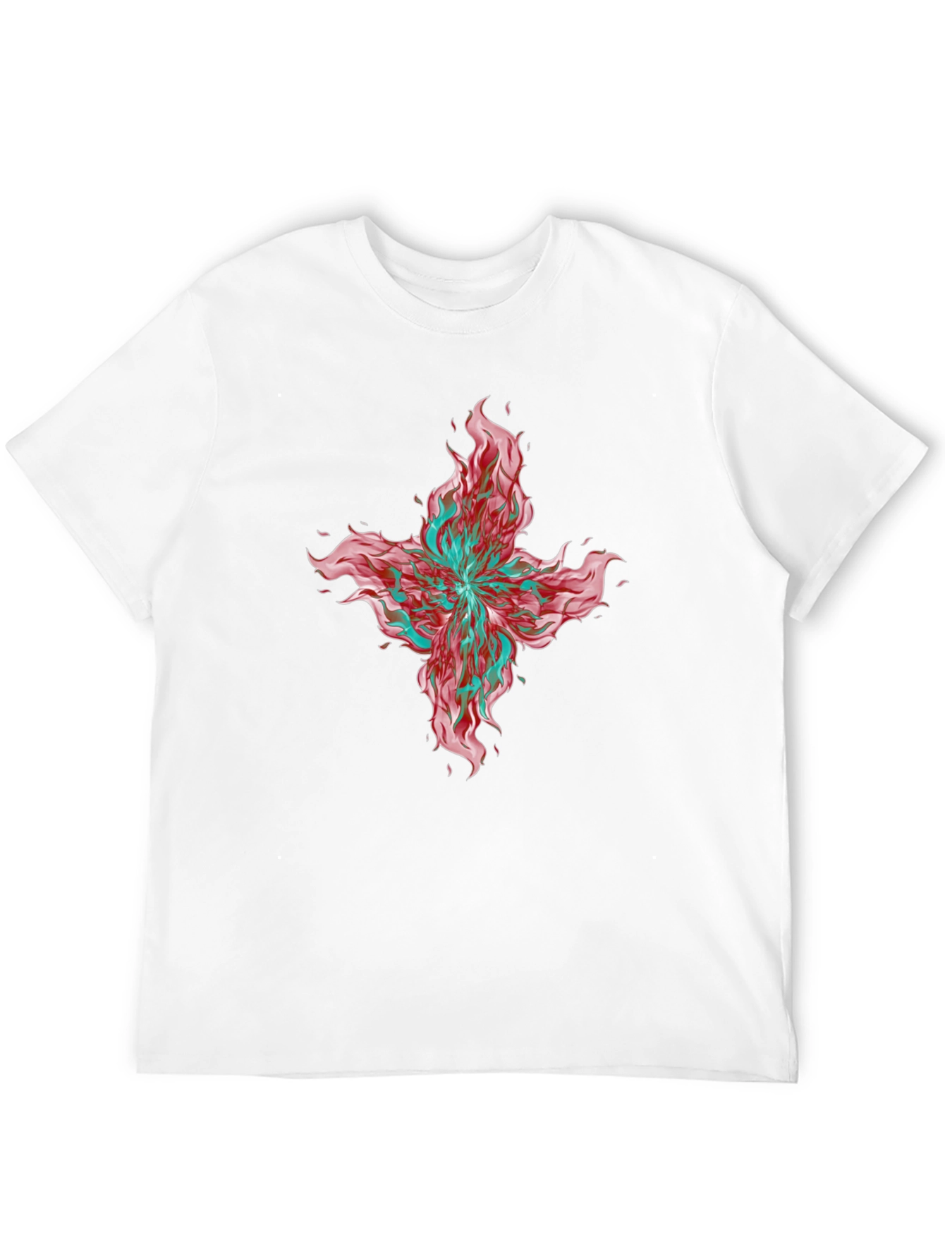 Graphic Print T-Shirt - Bold Floral Design