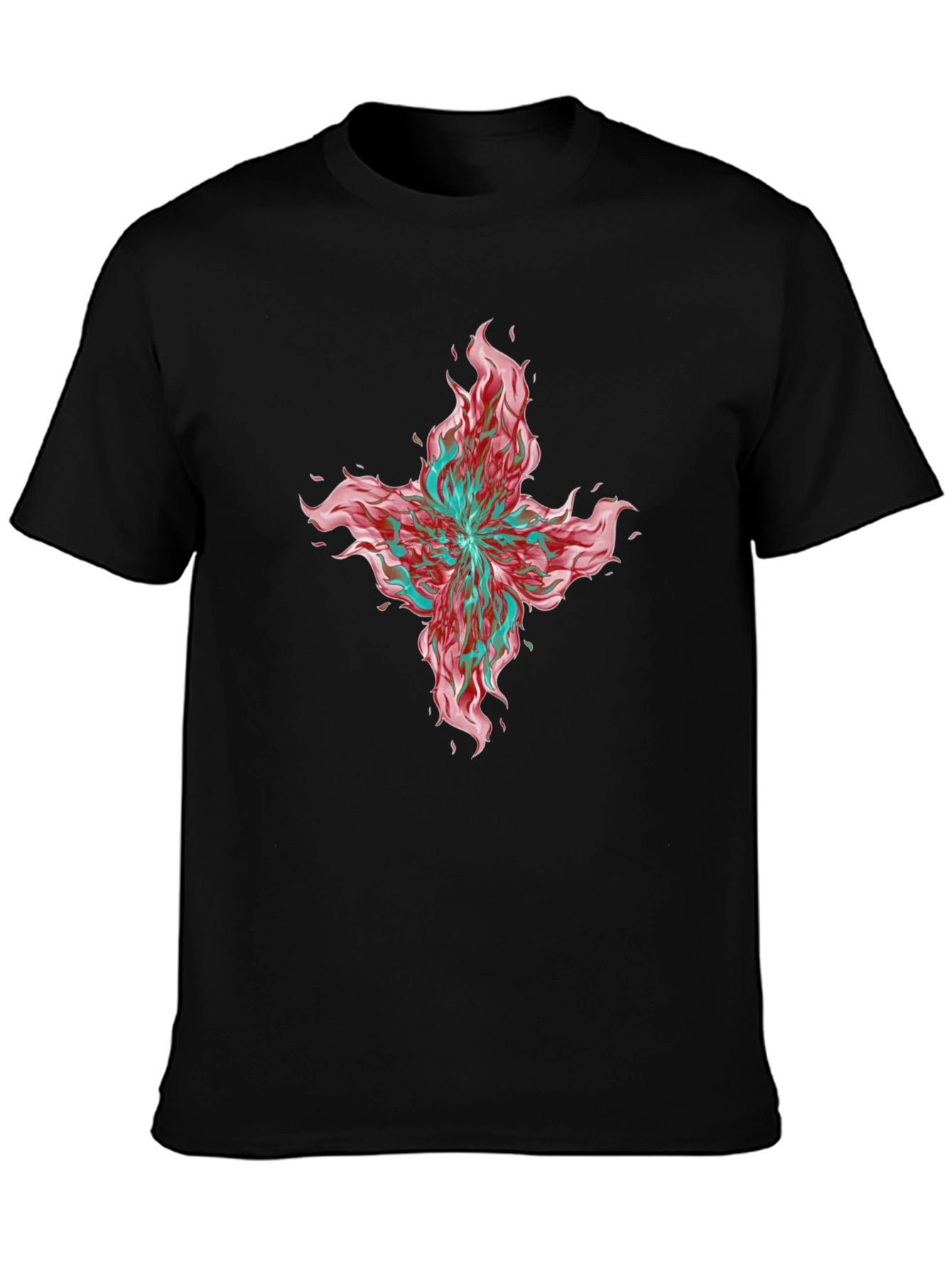 Graphic Print T-Shirt - Bold Floral Design