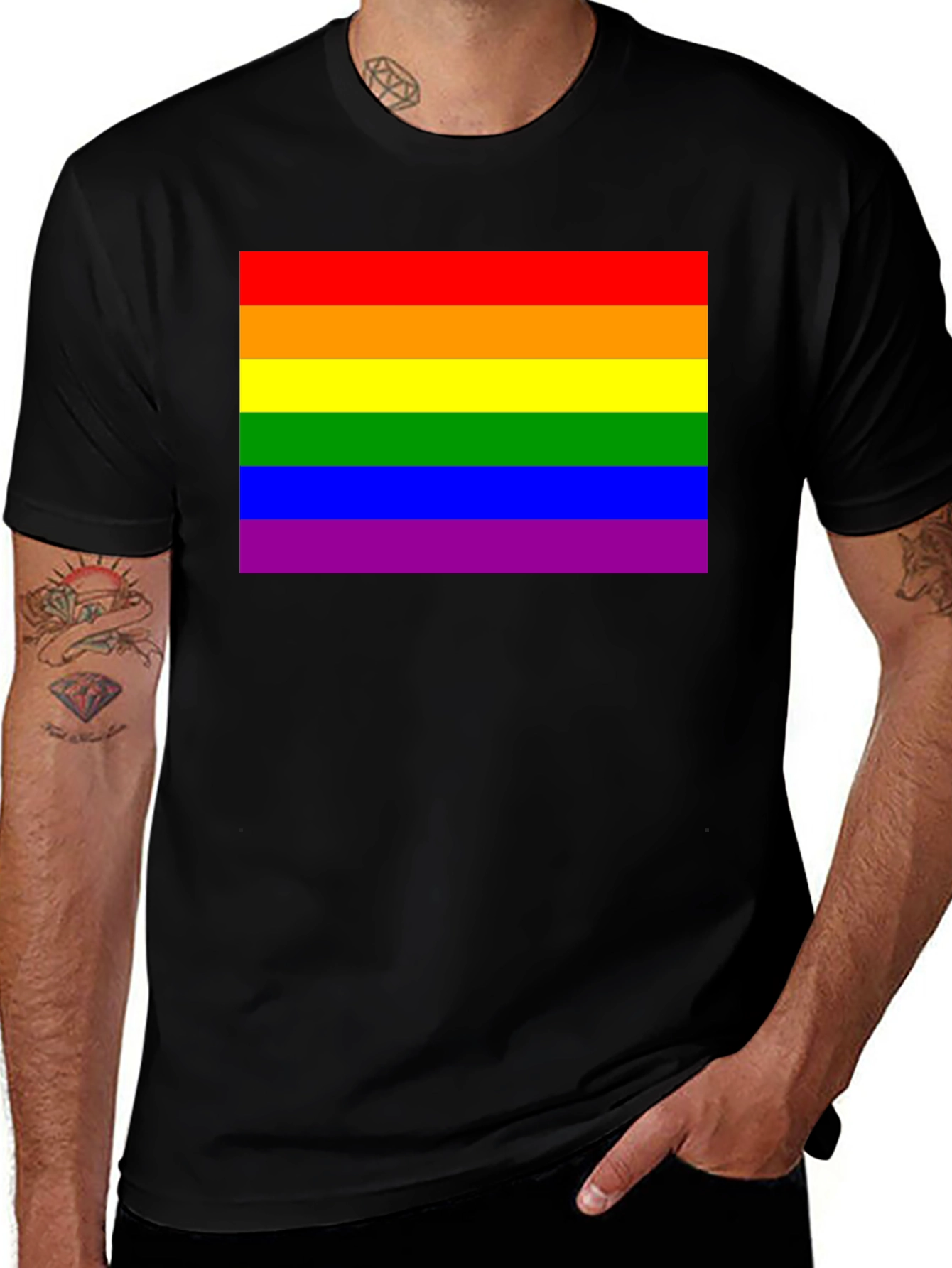 Rainbow Pride Flag Black T-Shirt