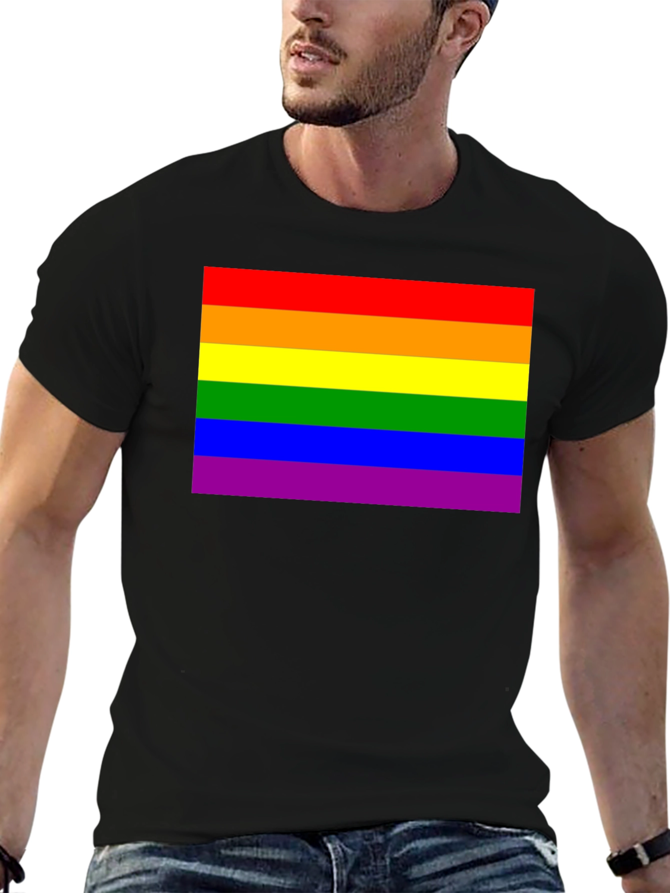 Rainbow Pride Flag Black T-Shirt