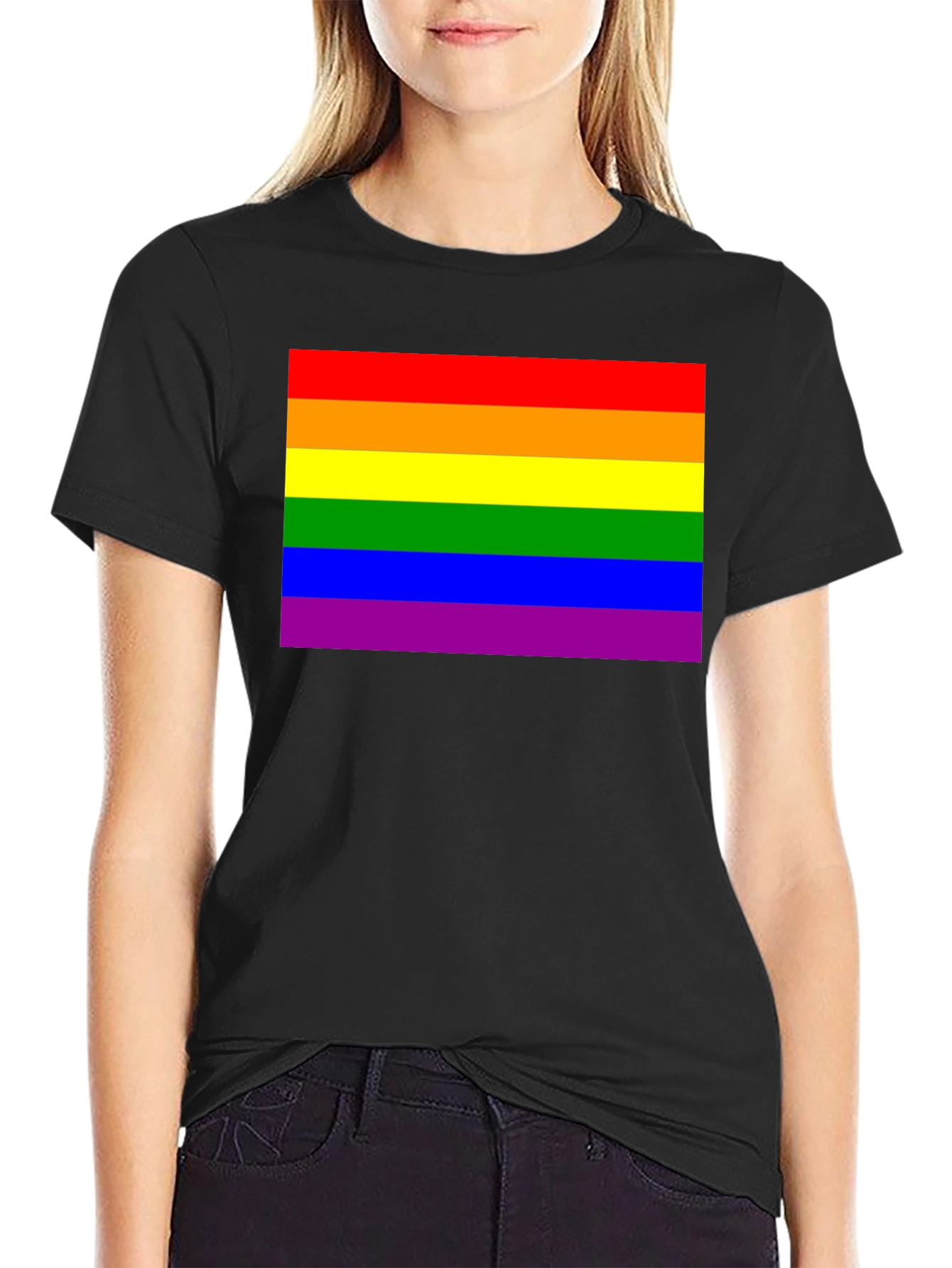Rainbow Pride Flag Black T-Shirt