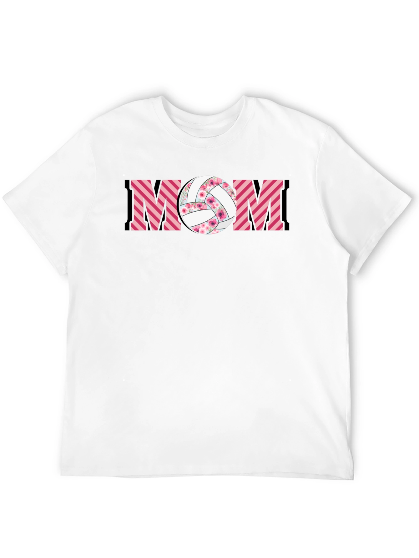 Volleyball Mom Graphic T-Shirt - Floral Ball Design