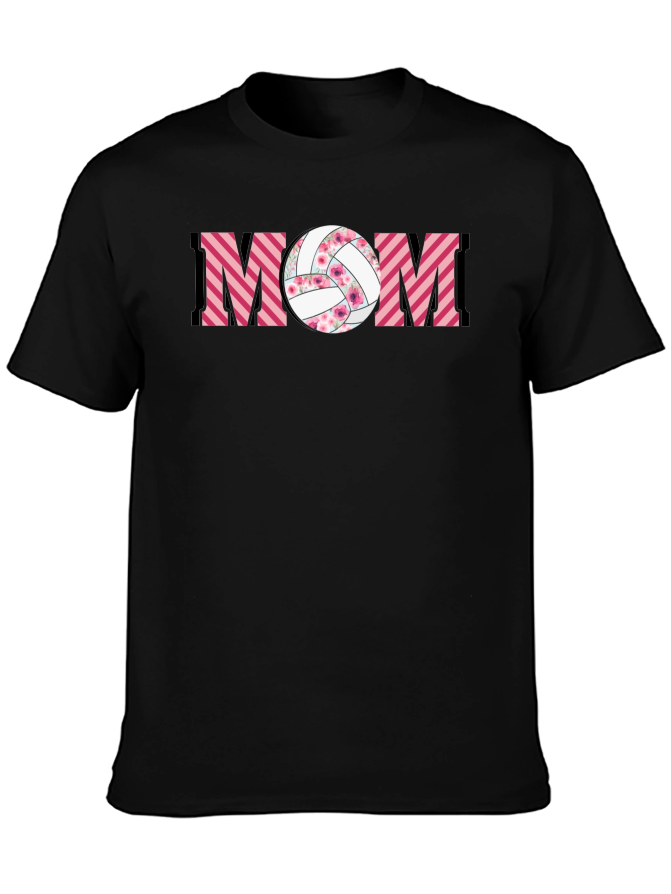 Volleyball Mom Graphic T-Shirt - Floral Ball Design