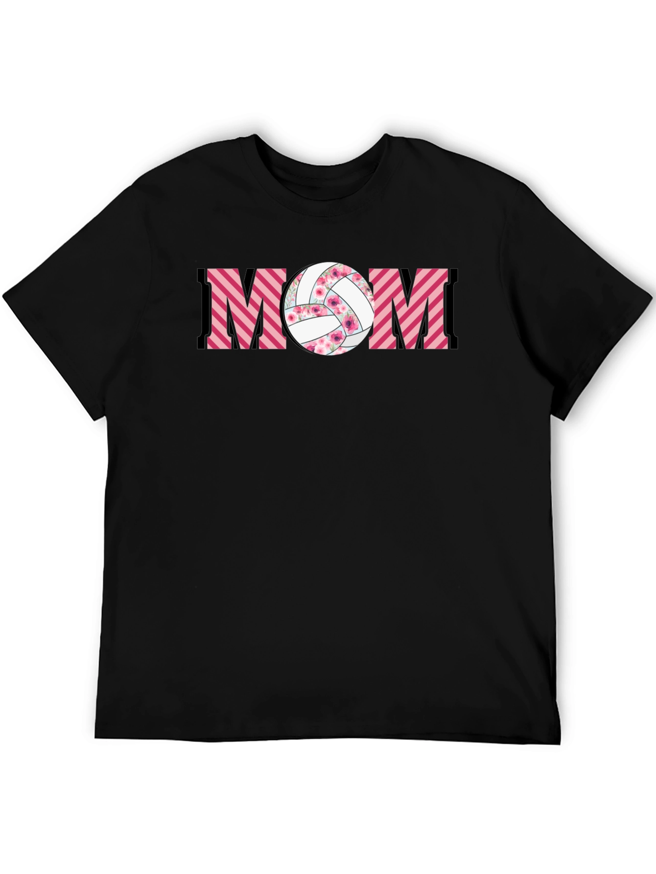 Volleyball Mom Graphic T-Shirt - Floral Ball Design