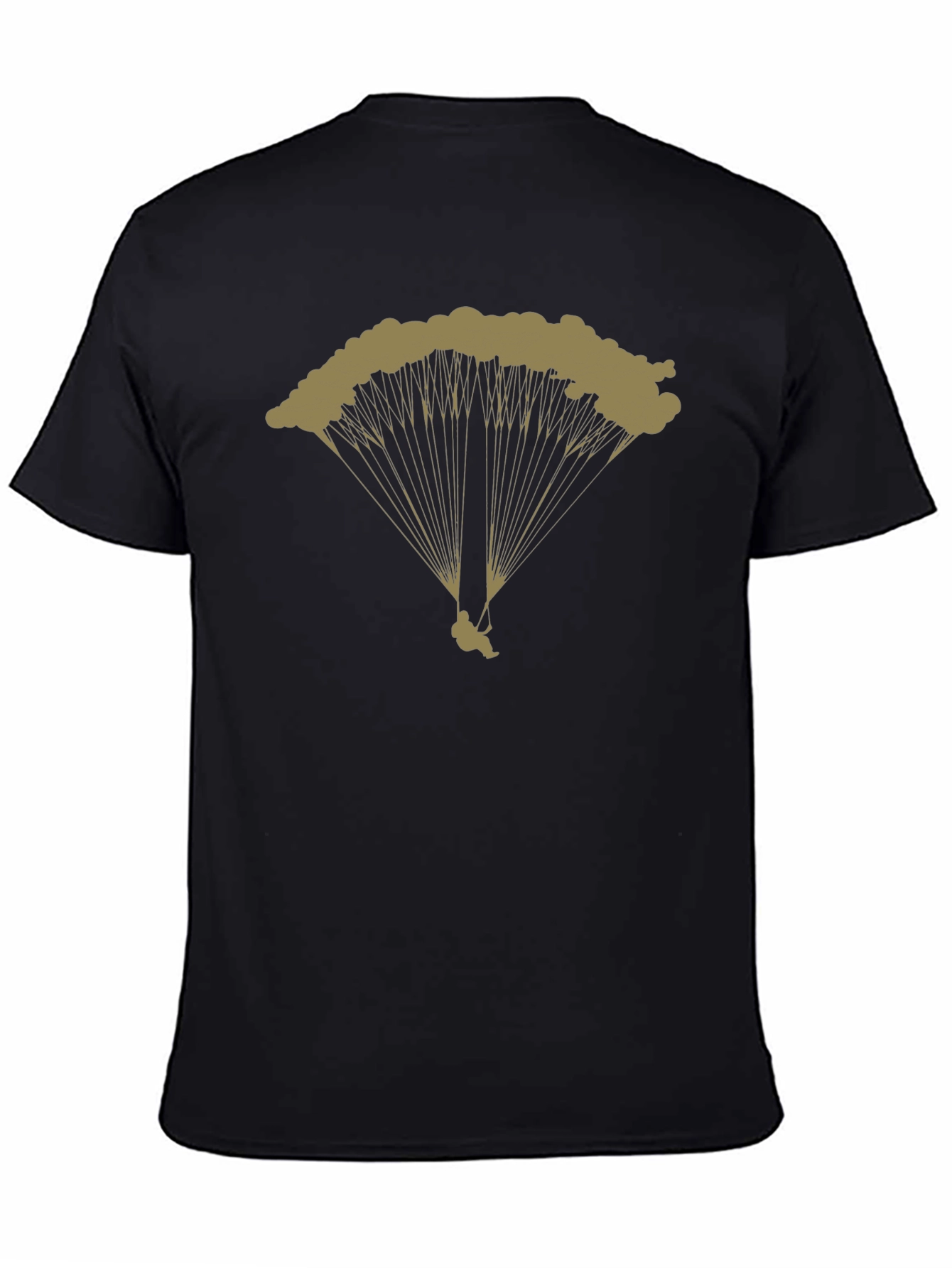 Parachute Graphic Tee - Black Cotton T-Shirt