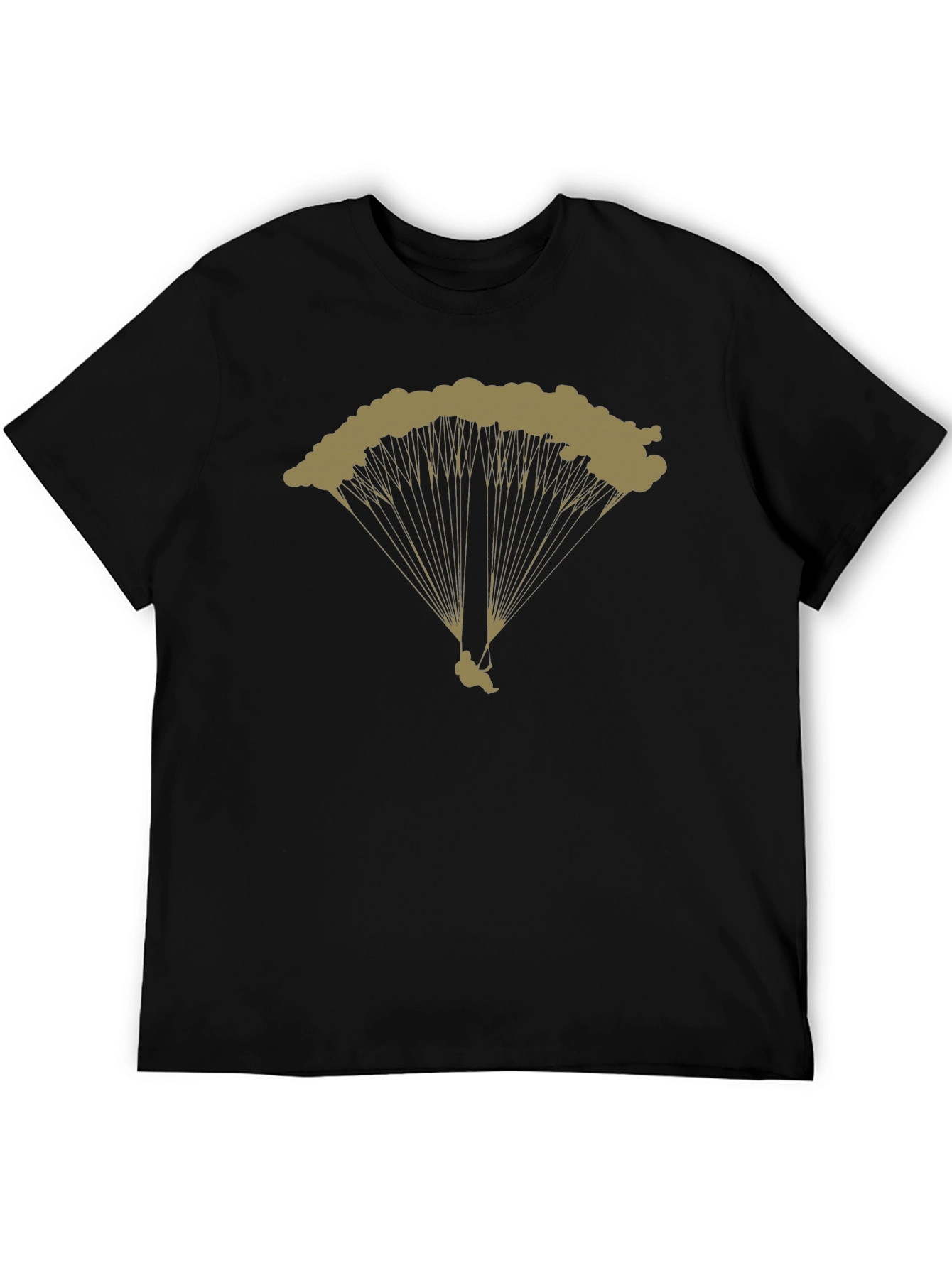 Parachute Graphic Tee - Black Cotton T-Shirt