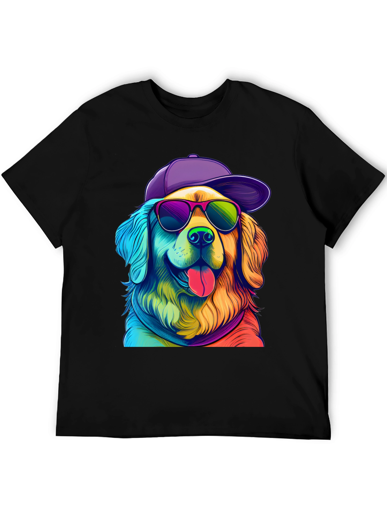 Cool Dog Graphic Tee - Rainbow Pup T-Shirt
