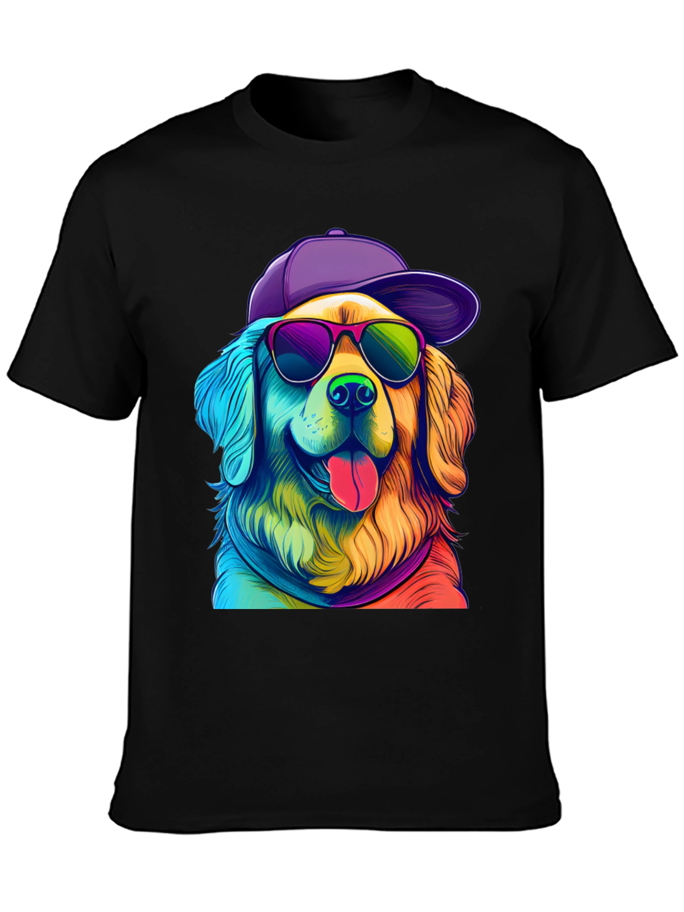 Cool Dog Graphic Tee - Rainbow Pup T-Shirt