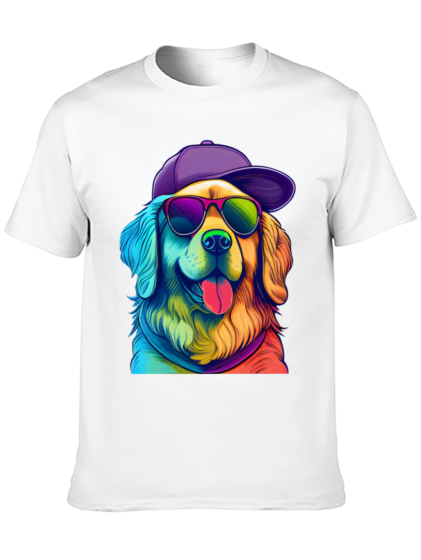 Cool Dog Graphic Tee - Rainbow Pup T-Shirt