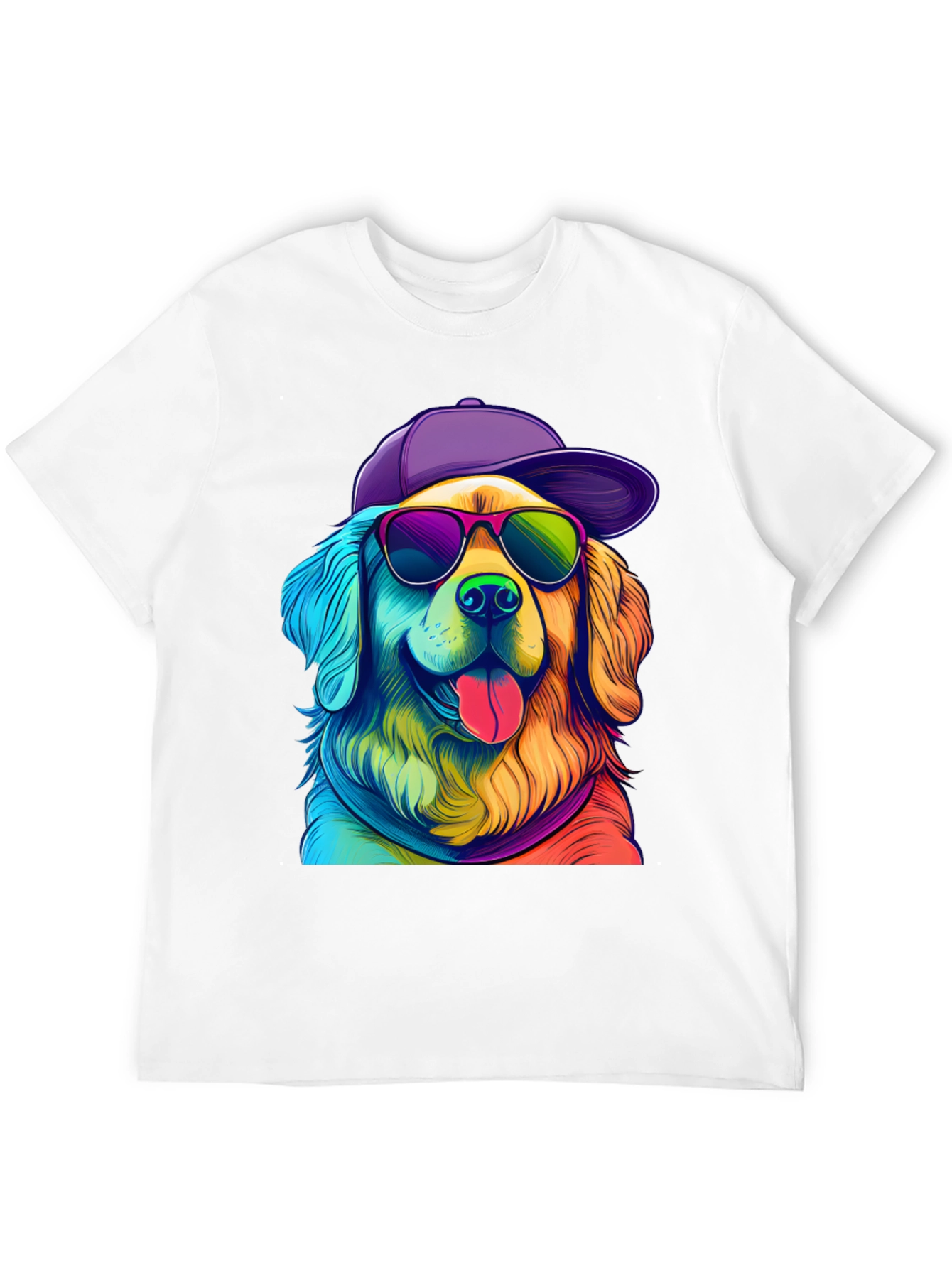 Cool Dog Graphic Tee - Rainbow Pup T-Shirt