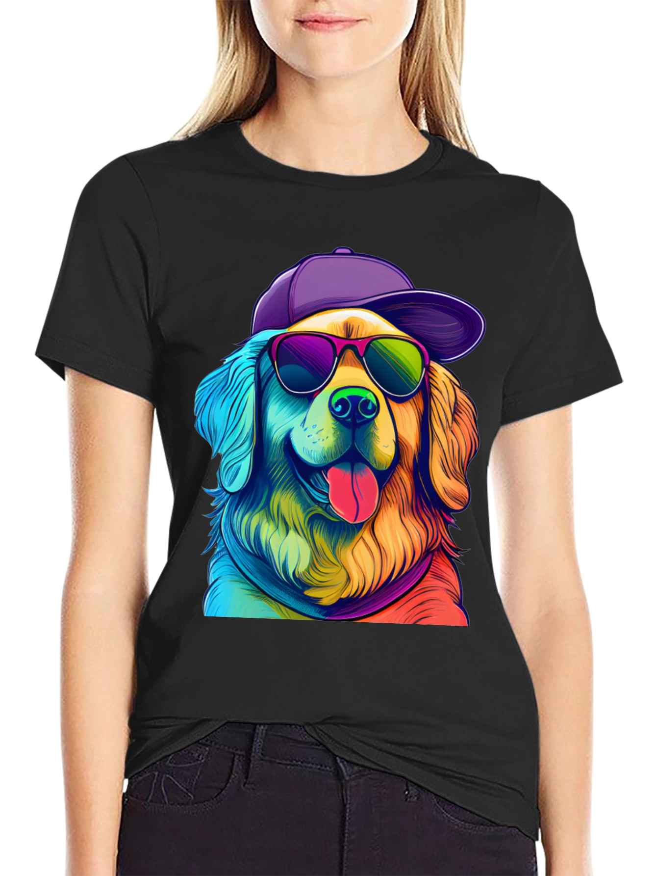 Cool Dog Graphic Tee - Rainbow Pup T-Shirt