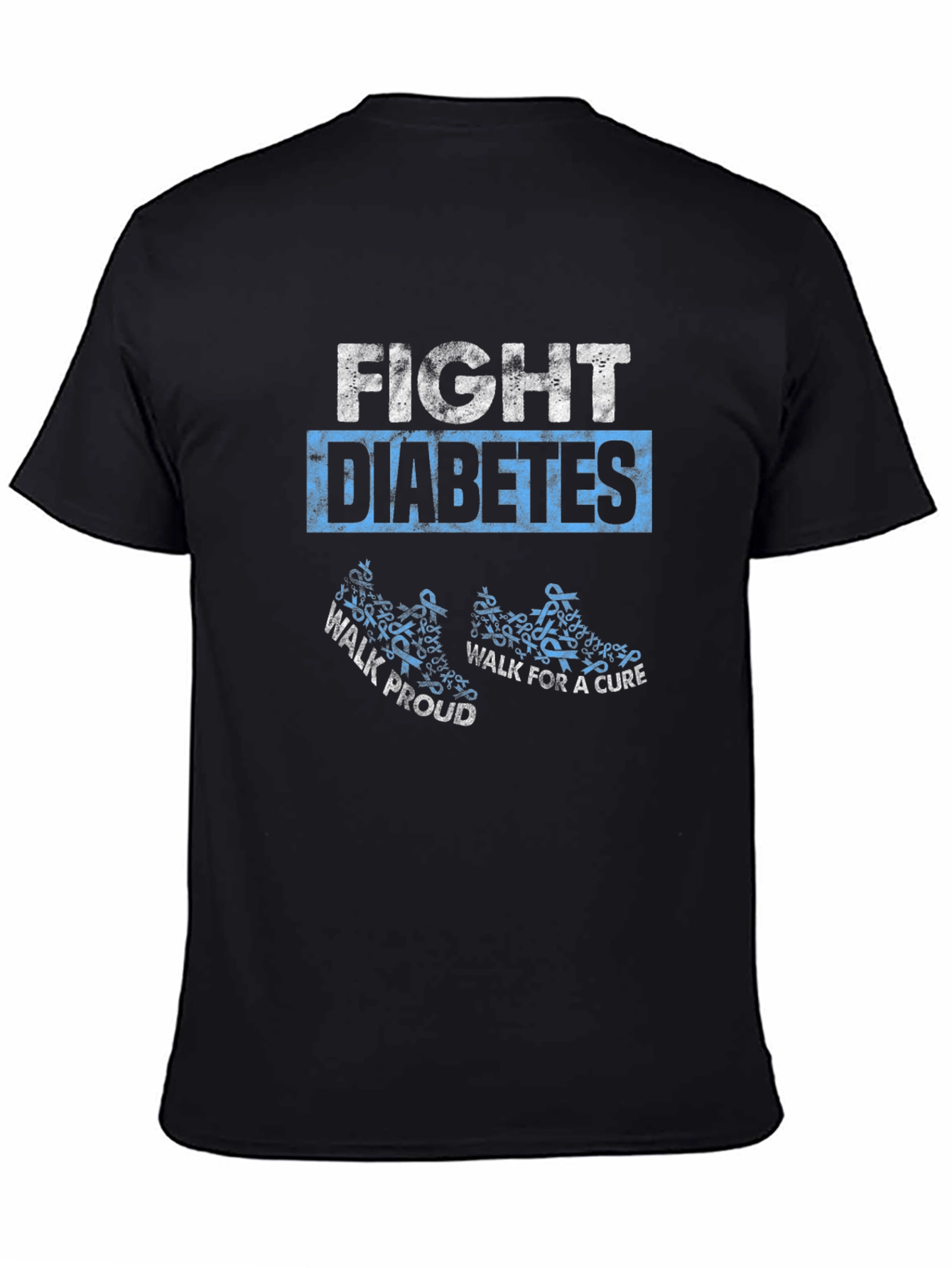 Fight Diabetes Awareness Ribbon Graphic T-Shirt