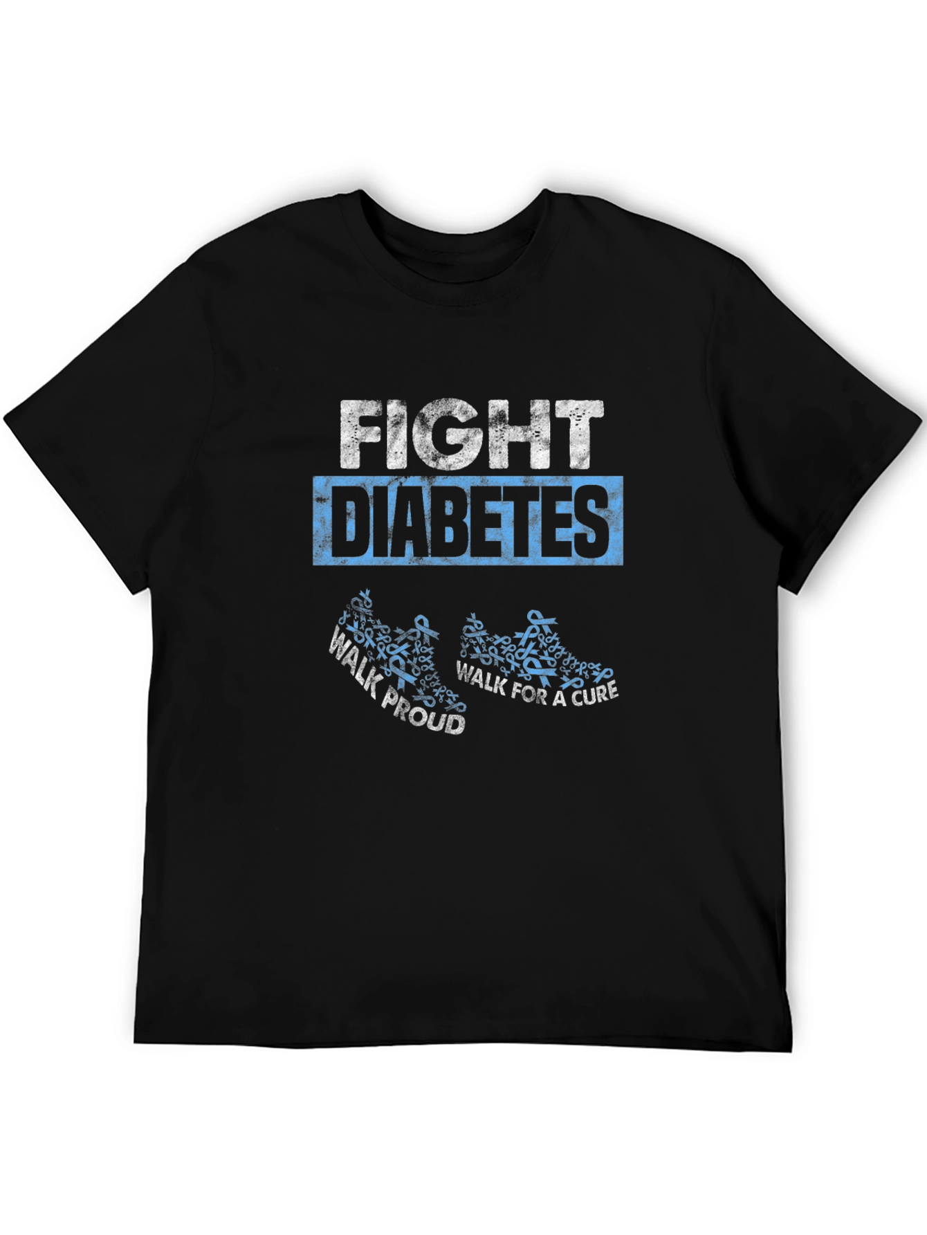 Fight Diabetes Awareness Ribbon Graphic T-Shirt