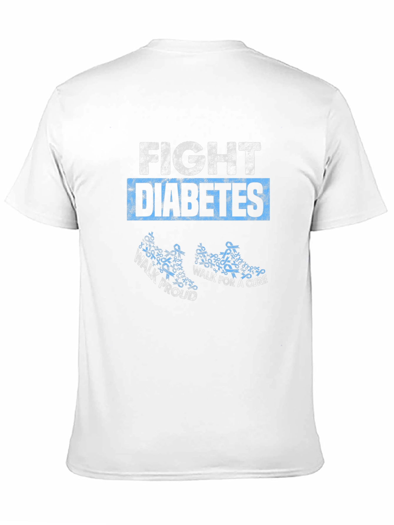 Fight Diabetes Awareness Ribbon Graphic T-Shirt
