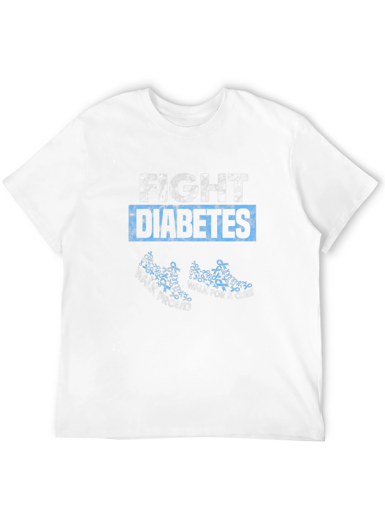 Fight Diabetes Awareness Ribbon Graphic T-Shirt