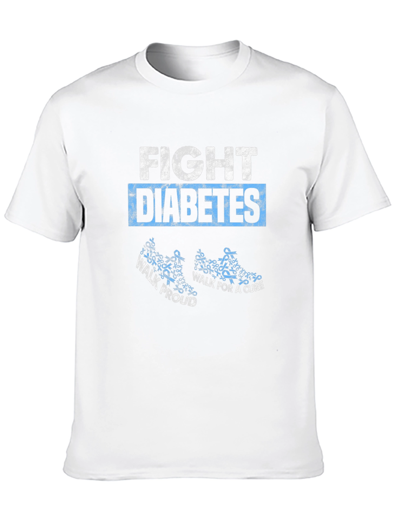 Fight Diabetes Awareness Ribbon Graphic T-Shirt
