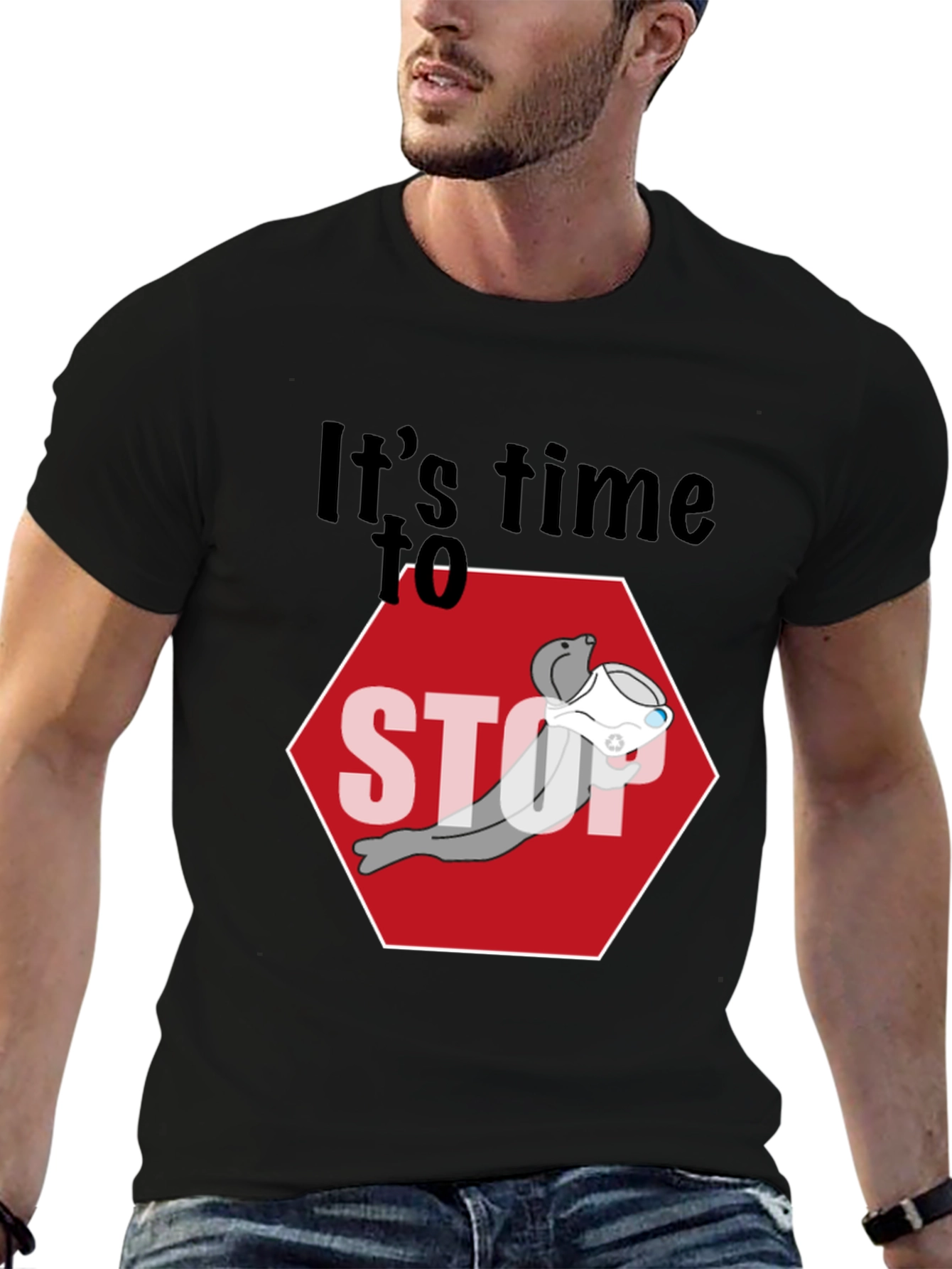Stop Seal T-Shirt - Humorous Graphic Tee