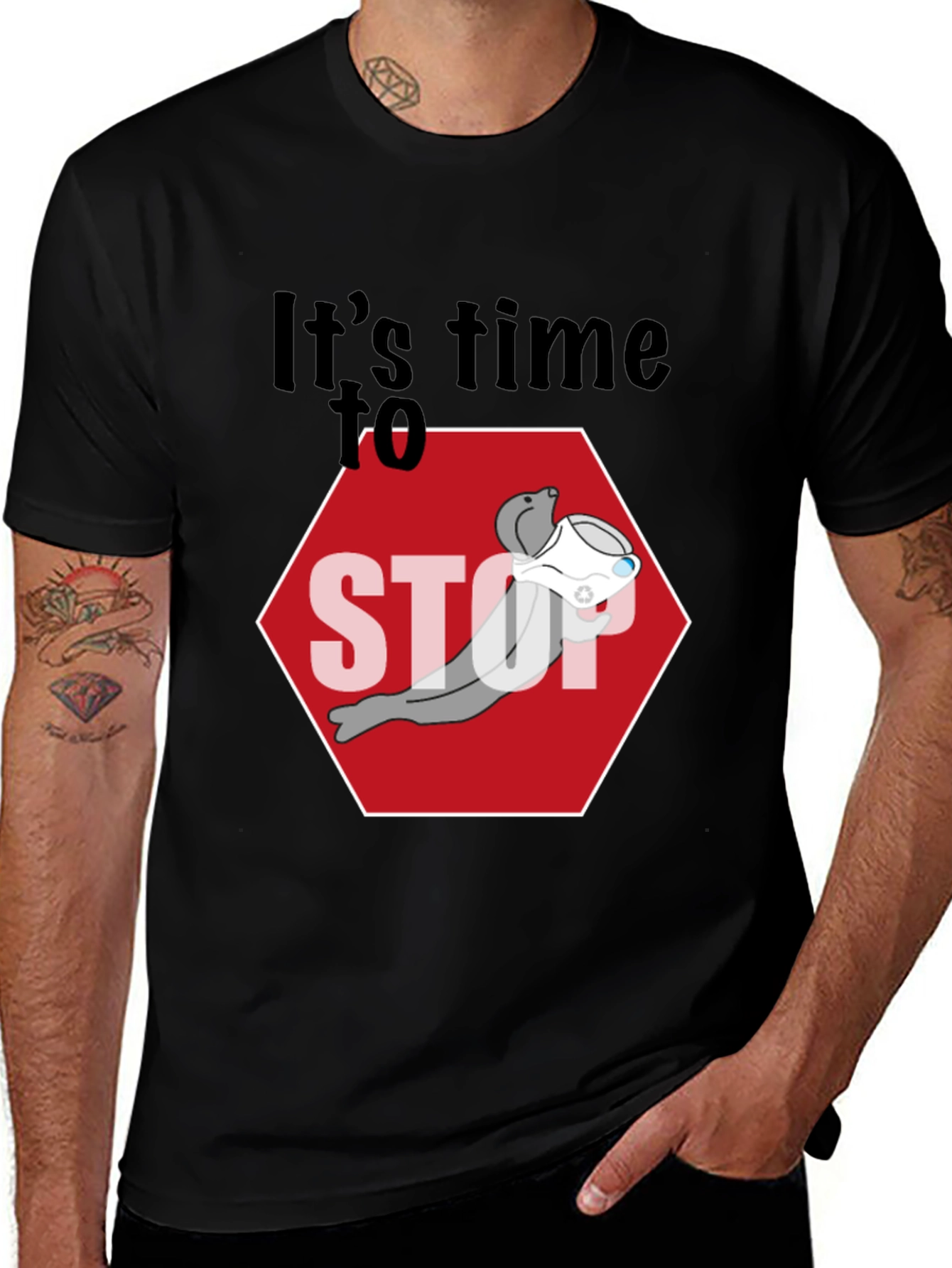 Stop Seal T-Shirt - Humorous Graphic Tee