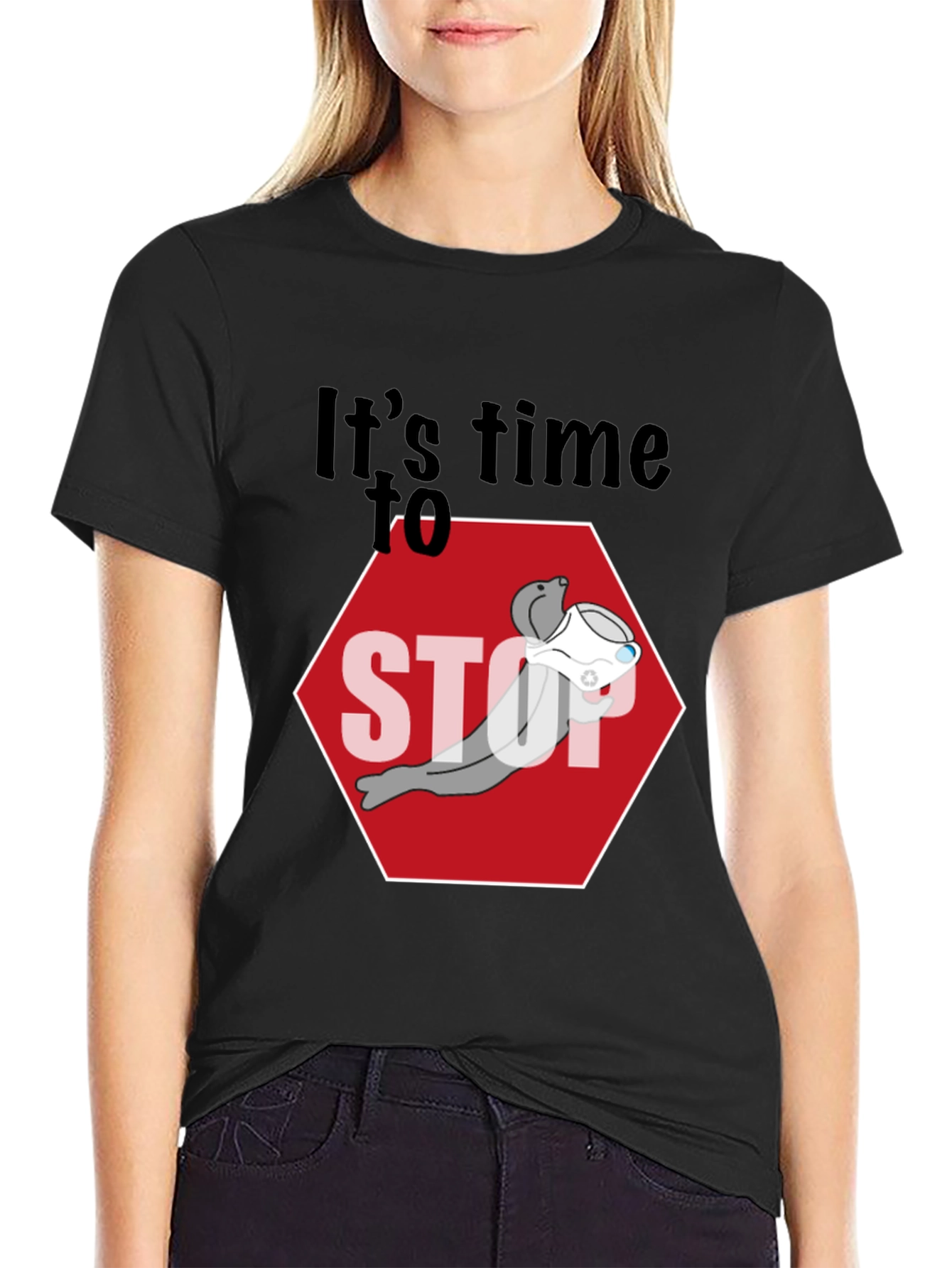 Stop Seal T-Shirt - Humorous Graphic Tee