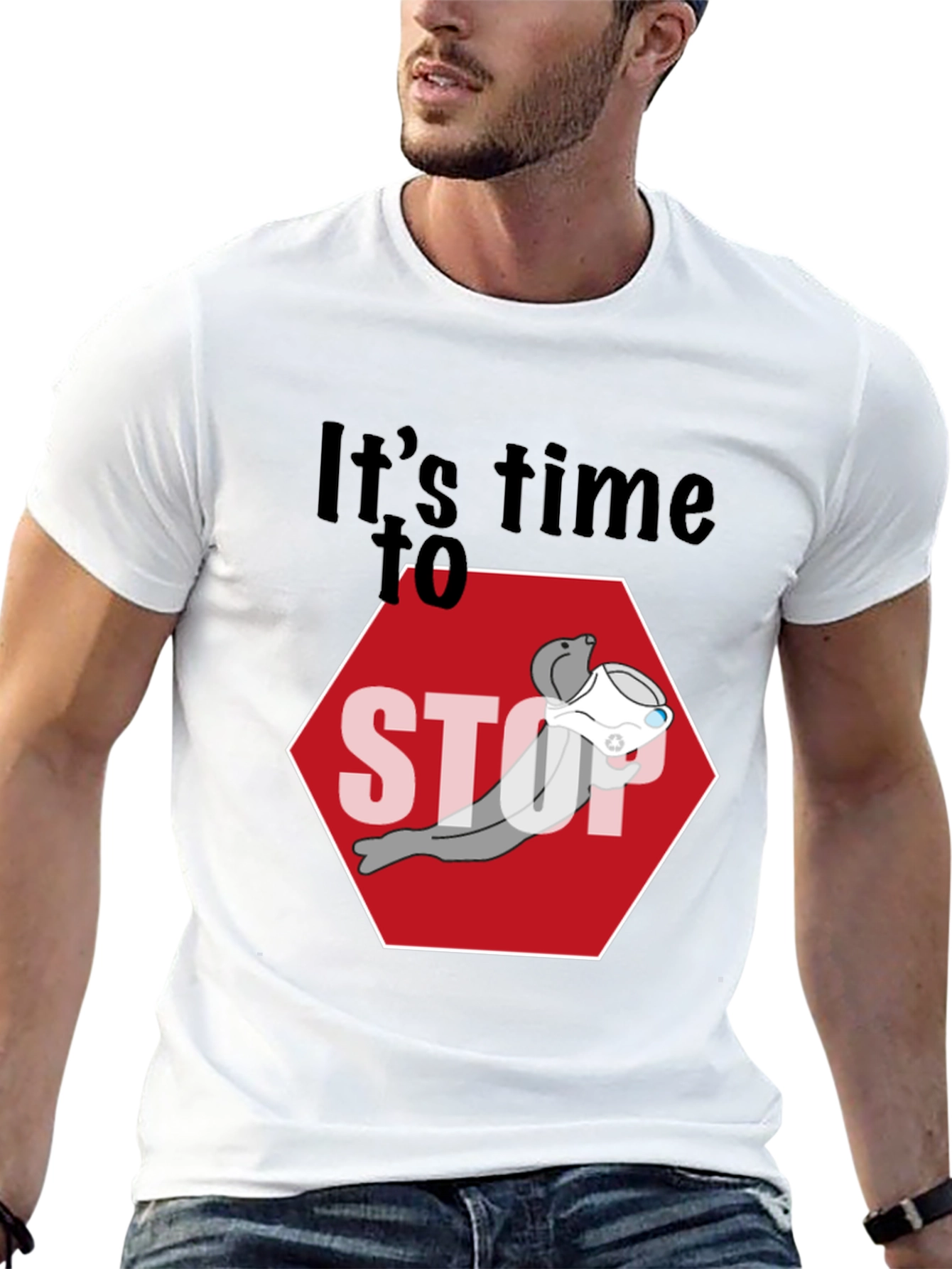Stop Seal T-Shirt - Humorous Graphic Tee