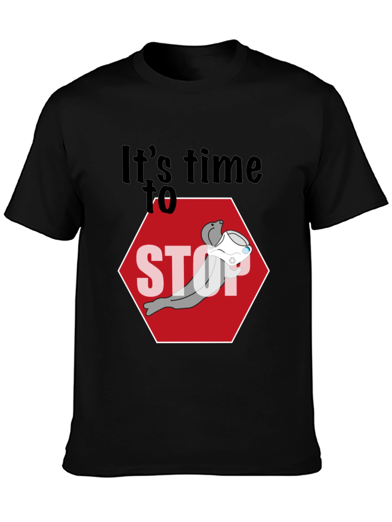 Stop Seal T-Shirt - Humorous Graphic Tee