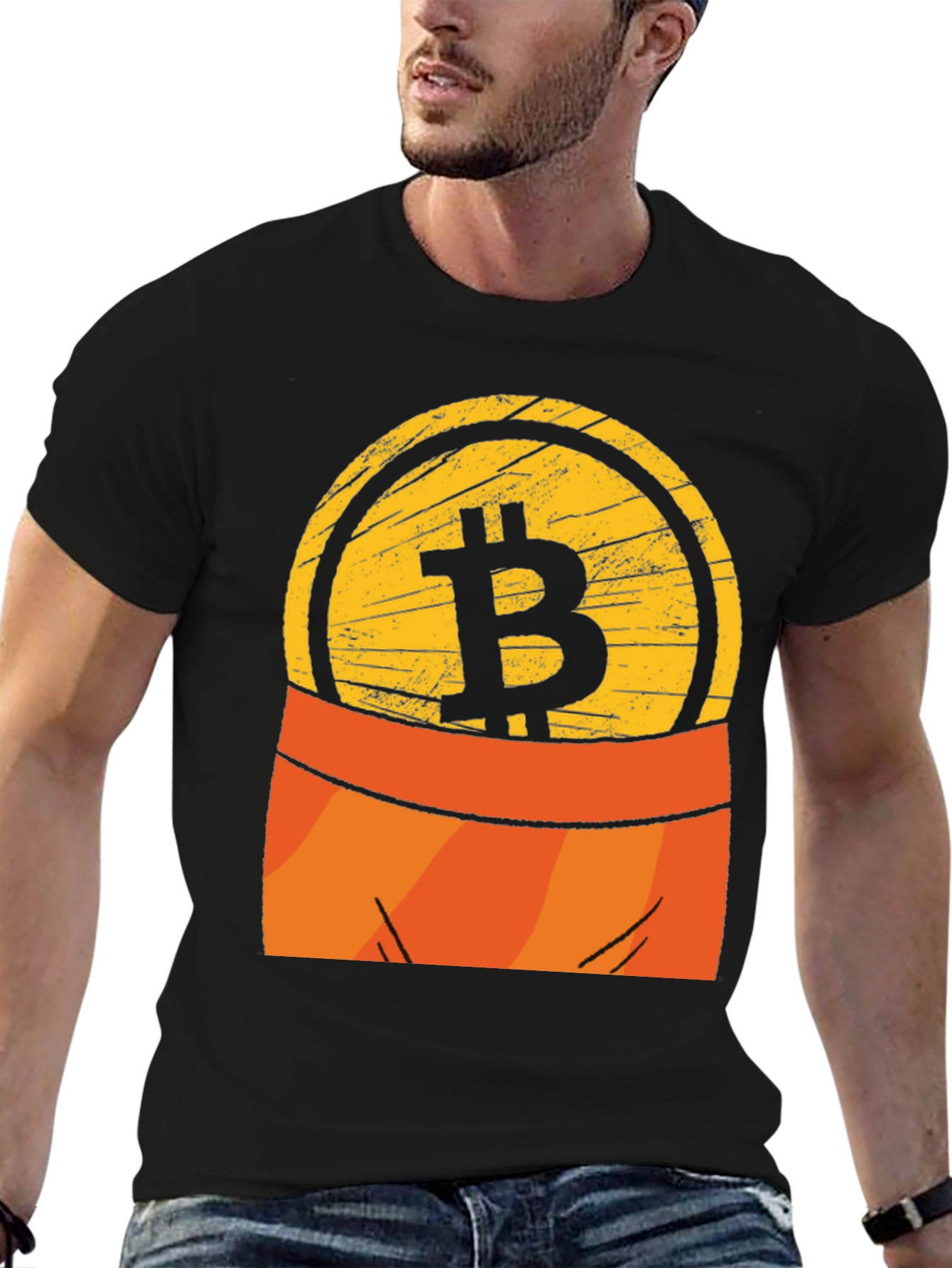 Bitcoin Pocket Graphic Tee - Crypto Currency T-Shirt