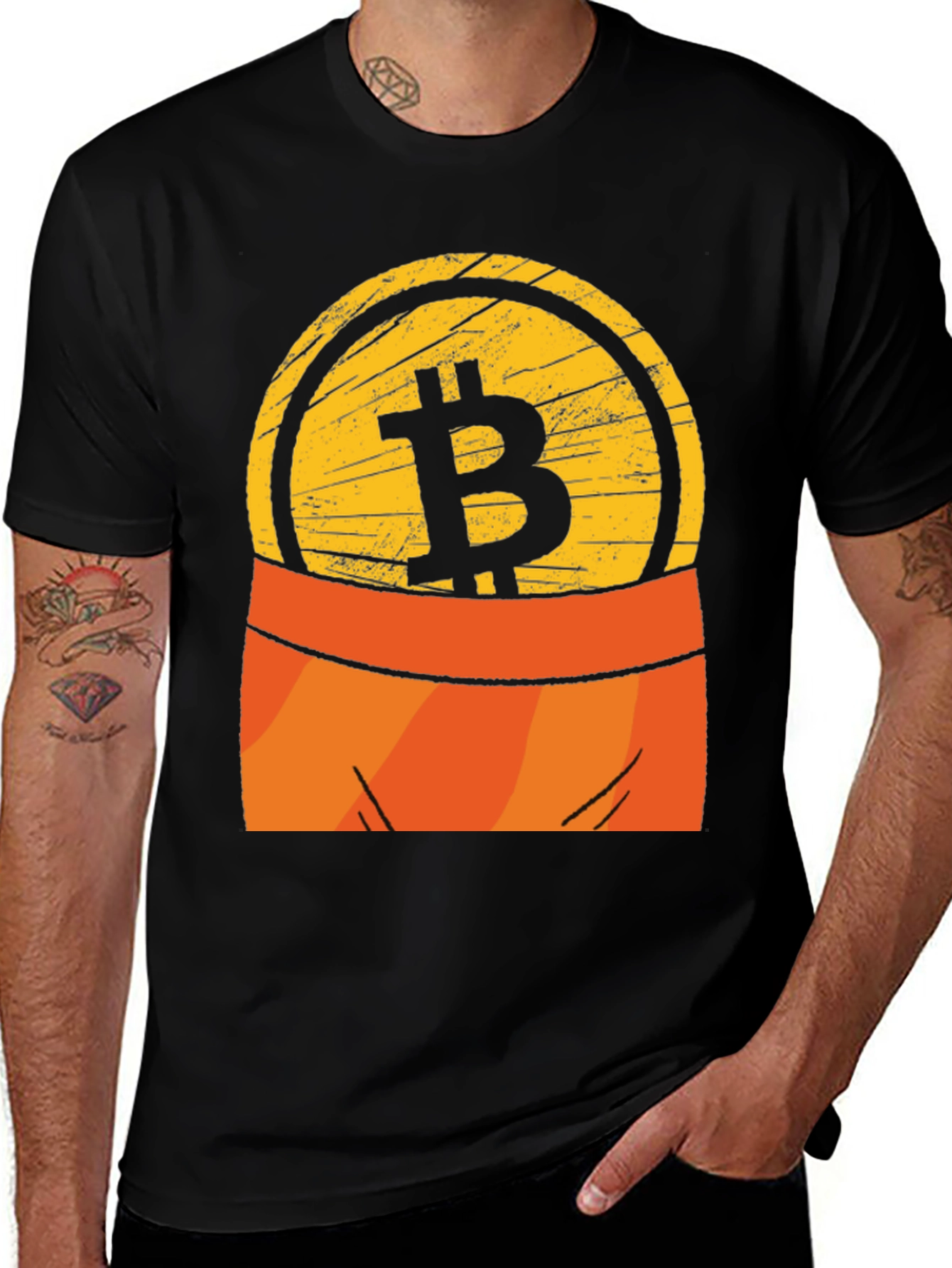 Bitcoin Pocket Graphic Tee - Crypto Currency T-Shirt