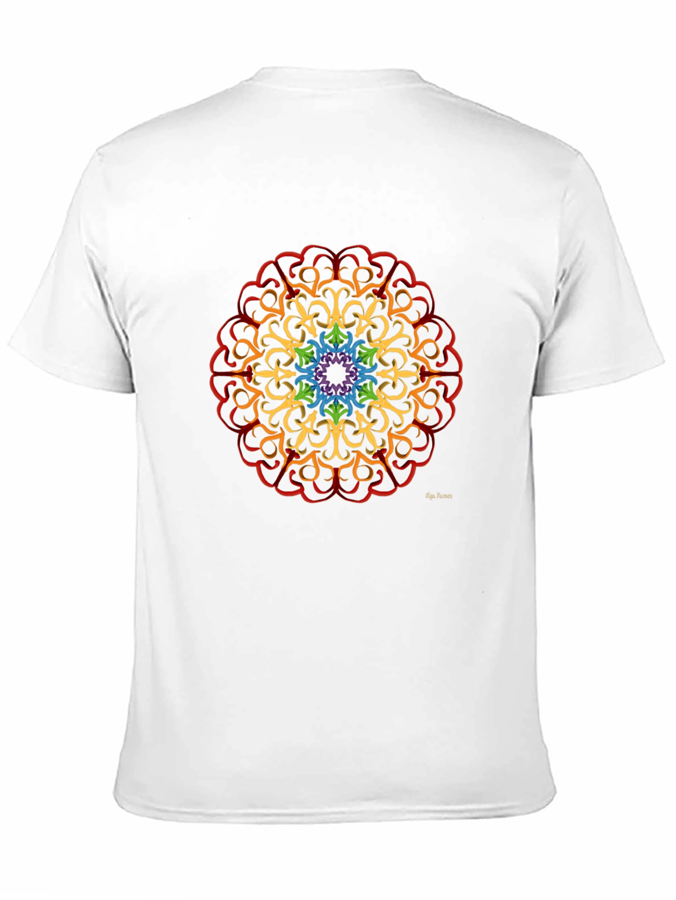 Rainbow Mandala Graphic T-Shirt - Artistic Design