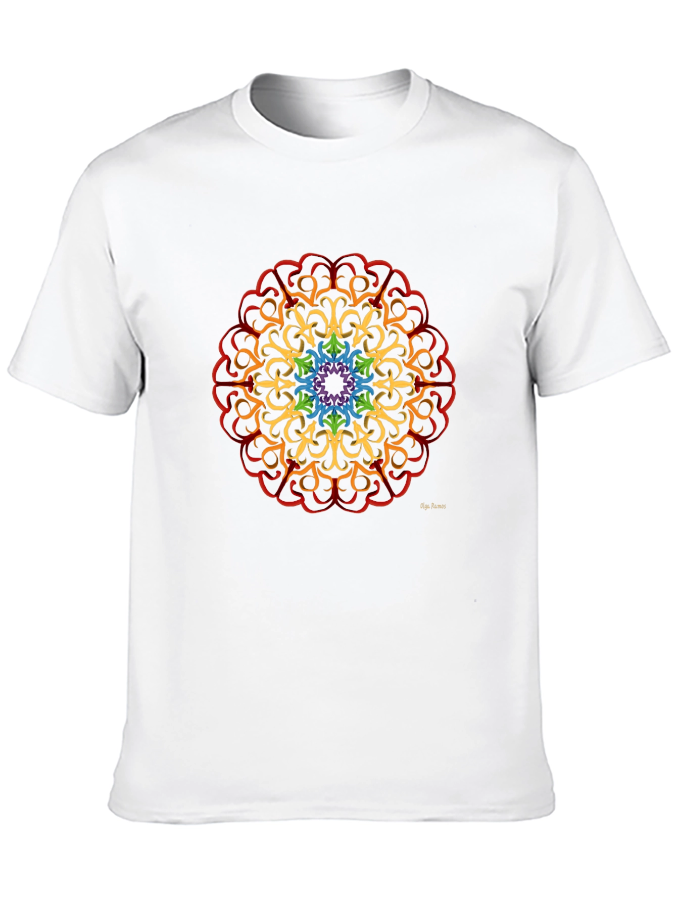 Rainbow Mandala Graphic T-Shirt - Artistic Design