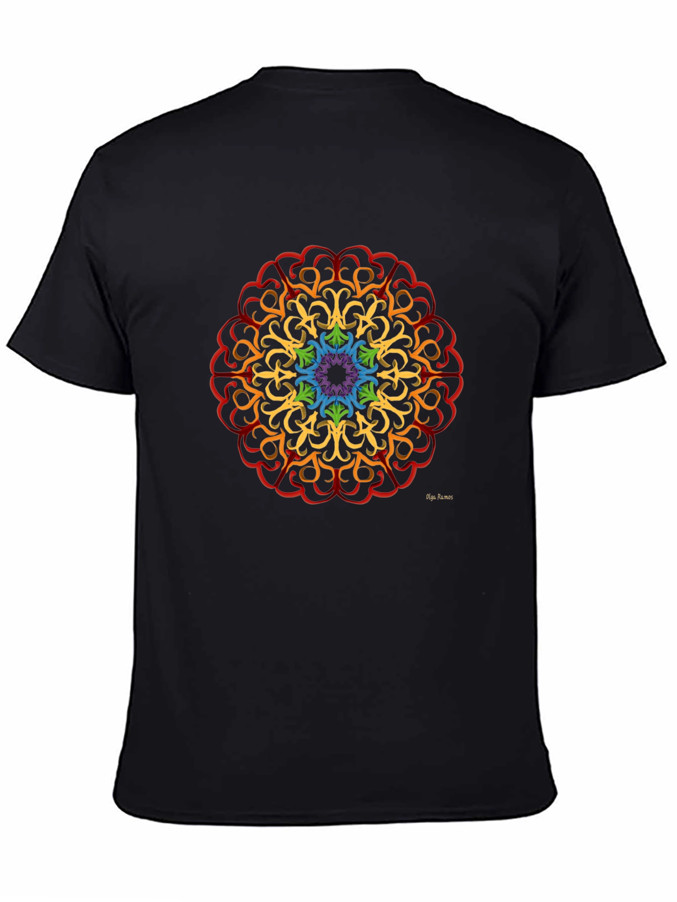 Rainbow Mandala Graphic T-Shirt - Artistic Design