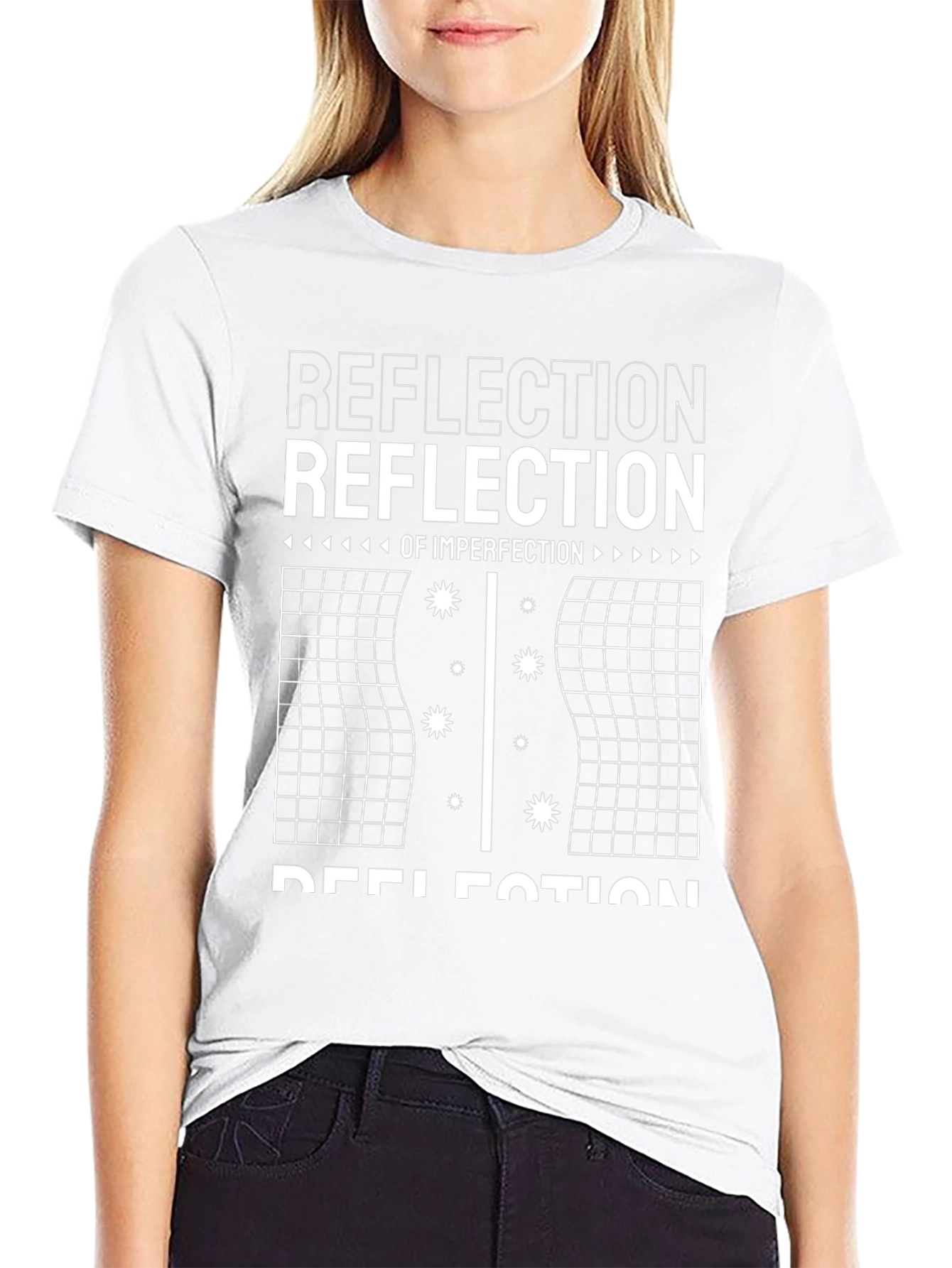 Reflection of Imperfection Graphic Tee - Black Cotton T-Shirt