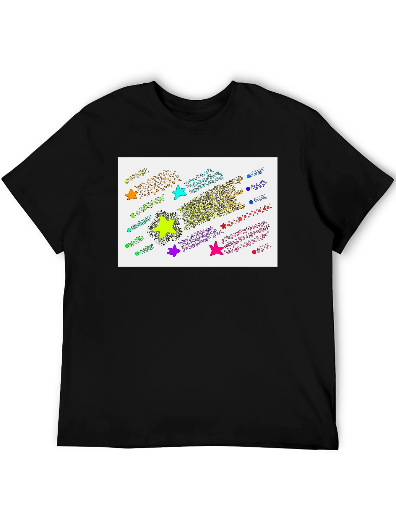Shooting Star Graphic Tee - Black Crew Neck