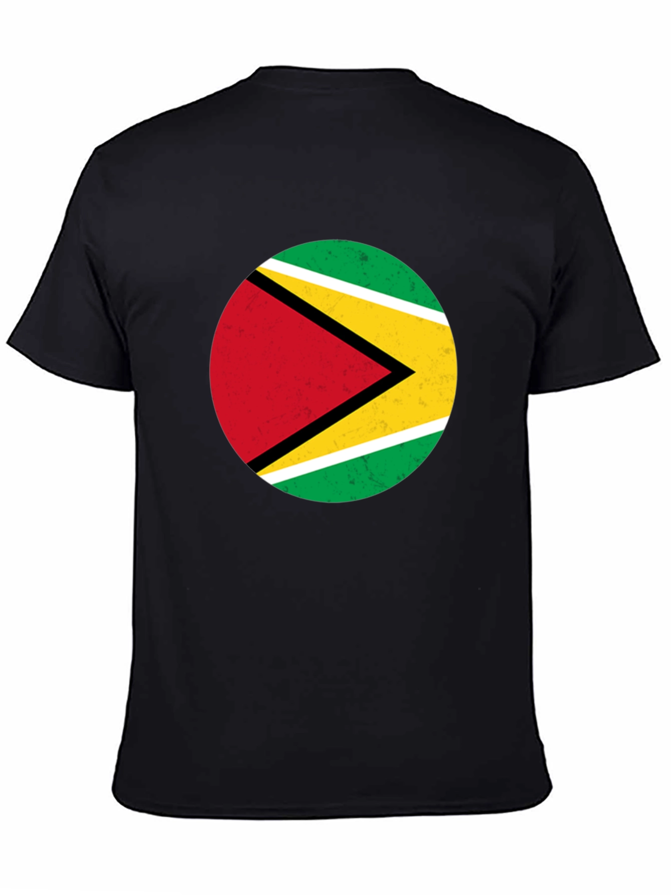 Guyana Flag Graphic Black T-Shirt