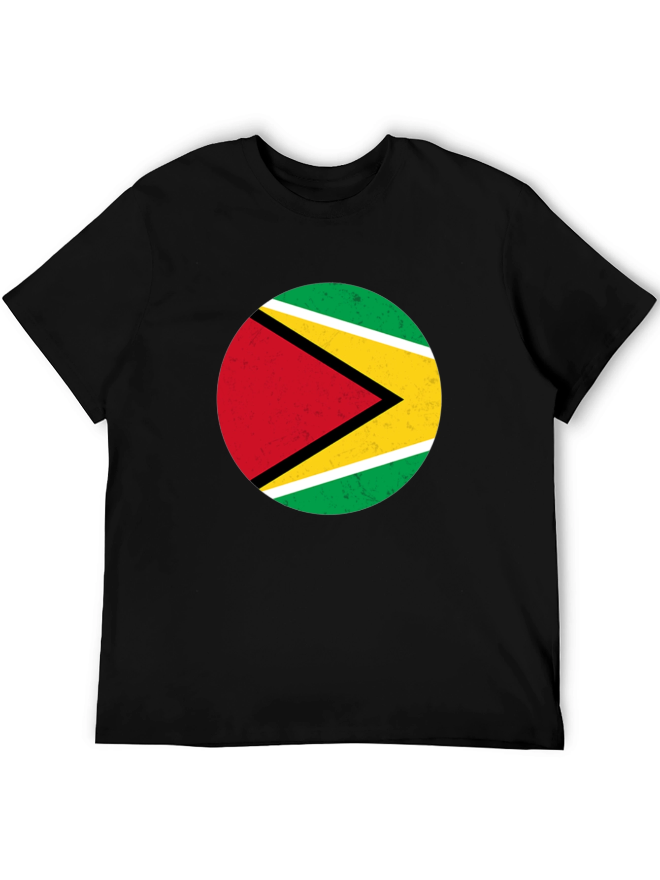 Guyana Flag Graphic Black T-Shirt