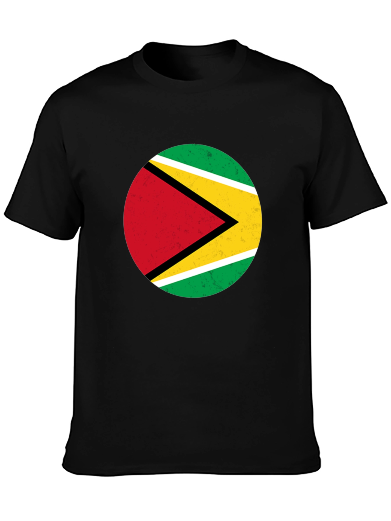 Guyana Flag Graphic Black T-Shirt