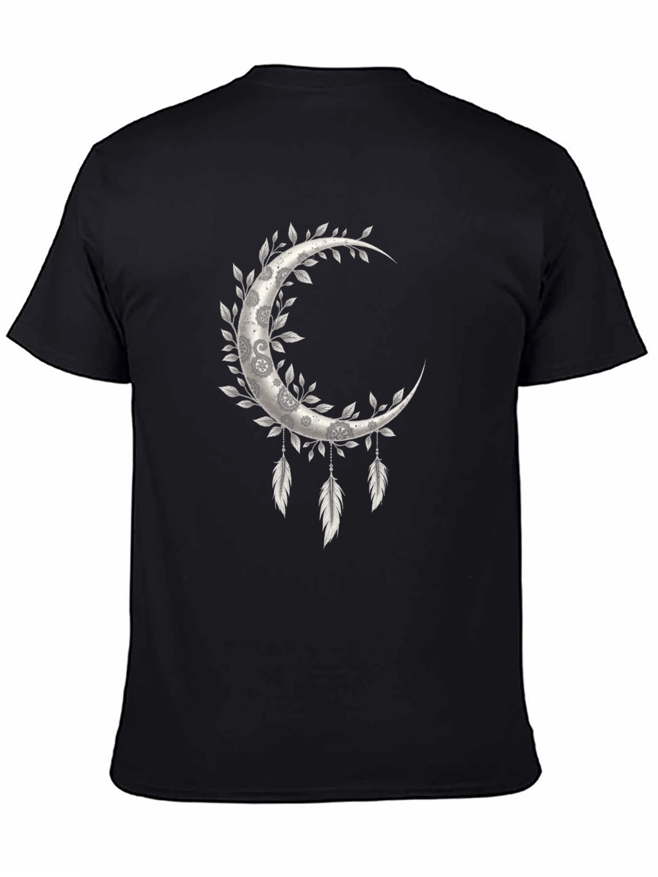Crescent Moon Feather Graphic Tee - Unisex