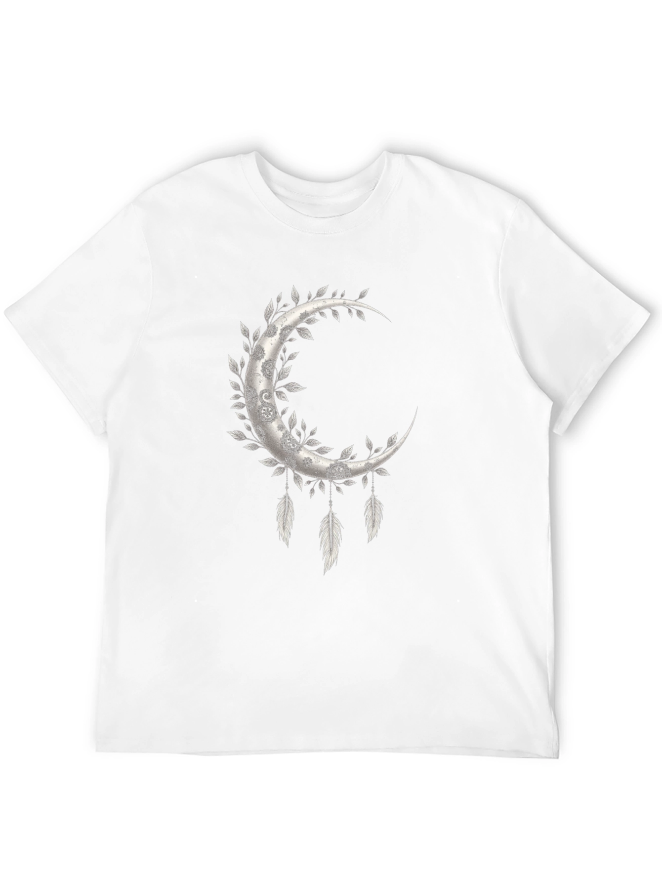 Crescent Moon Feather Graphic Tee - Unisex