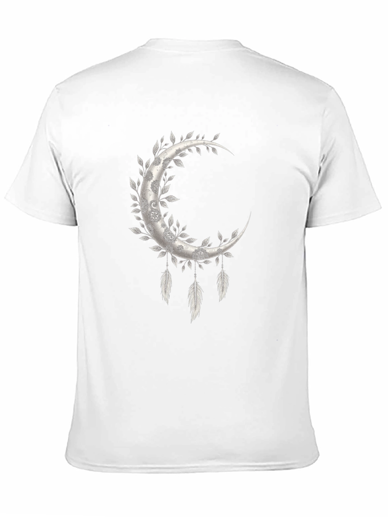 Crescent Moon Feather Graphic Tee - Unisex