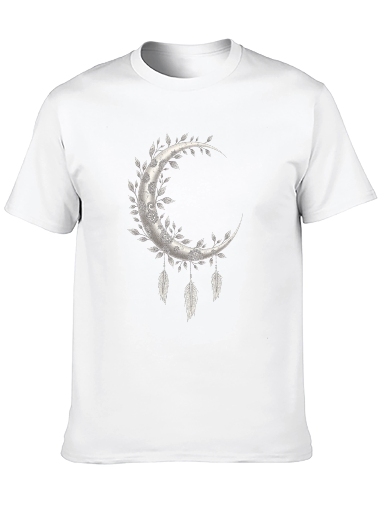 Crescent Moon Feather Graphic Tee - Unisex